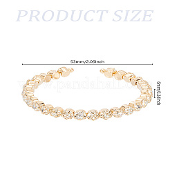 1Pc Alloy Rhinestone Cuff Bangles for Women&nbsp;BJEW-LP0012-02G