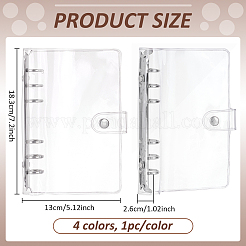 4Pcs 4 Colors PVC Loose-leaf Notebook Cover&nbsp;AJEW-FG0004-88A