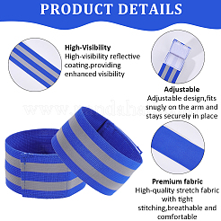 4Pcs 4 Colors Polyester Reflect Light Wristbands&nbsp;AJEW-CN0005-22