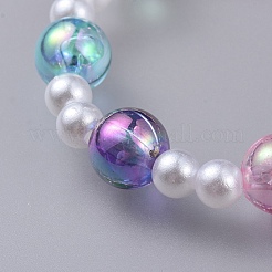 Transparent Acrylic Imitated Pearl  Stretch Kids Bracelets&nbsp;BJEW-JB04575