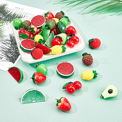 DIY 24Pairs Fruits Themed Resin Earring Making Kits&nbsp;DIY-PH0003-24