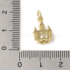Brass Micro Pave Clear Cubic Zirconia Pendants&nbsp;KK-R162-018G