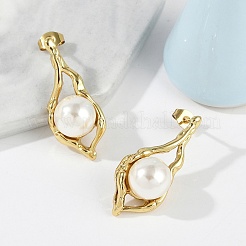 Ion Plating(IP) 304 Stainless Steel Teardrop Stud Earrings&nbsp;EJEW-A119-02G