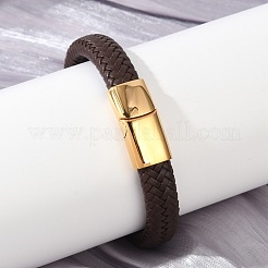 Braided Microfiber Leather Cord Bracelets for Women Men&nbsp;BJEW-D304-05G-01