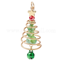 3Pcs Glass & Alloy Pendants&nbsp;PALLOY-JF02991