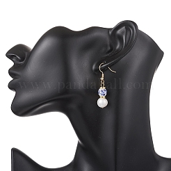2 Pairs Round Brass Dangle Earrings&nbsp;EJEW-JE06878