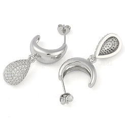 Teardrop Clear Cubic Zirconia Dangle Earrings&nbsp;EJEW-Q387-05P