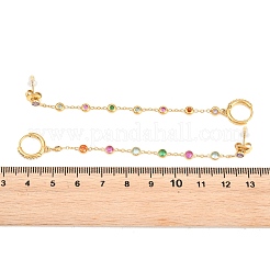 304 Stainless Steel Rhinestone Hoop Earrings&nbsp;EJEW-A161-04G-02