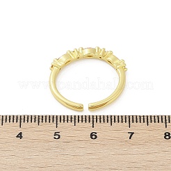 Brass Micro Pave Cubic Zirconia Cuff Rings&nbsp;RJEW-S400-13G