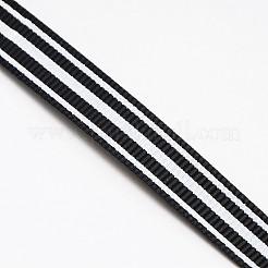 Stripe Pattern Printed Grosgrain Ribbons for Gift Packing&nbsp;SRIB-L009-9mm-01