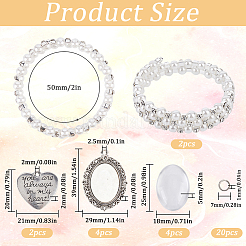 DIY Blank Oval Wedding Bouquet Charm Making Kit&nbsp;DIY-SC0025-07A