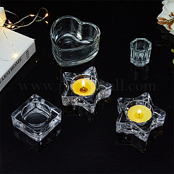 5Pcs 5 Styles Glass Tealight Candle Holder&nbsp;AJEW-FG0003-37