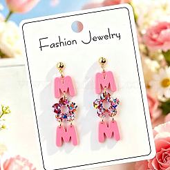 Acrylic Stud Dangle Earrings for Women&nbsp;WG1F7D6-01