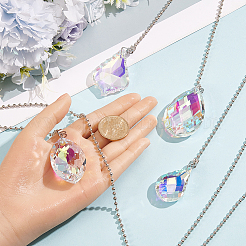 4Pcs 4 Styles Glass Charms Ceiling Fan Pull Chain Extenders&nbsp;HJEW-SP0001-80
