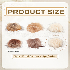 5Pcs 5 Colors Faux Fox Fur Soft Pompom Ball&nbsp;AJEW-LP0009-17A