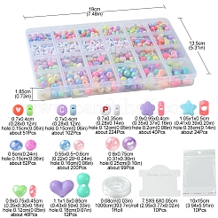 DIY Flat Round & Heart Acrylic & Plastic Beads Bracelets Making Kits&nbsp;DIY-FS0006-41