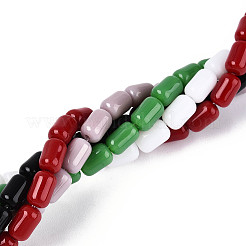 Opaque Solid Color Glass Beads Strands&nbsp;GLAA-N058-4x6mm-B01