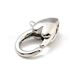 Brass Heart Lobster Claw Clasps&nbsp;KK-G416-47P