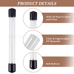 15Pcs Transparent Acrylic with PE Plastic Bead Storage Tubes with Black Lid&nbsp;AJEW-CN0006-38A