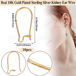 5 Pairs 925 Sterling Silver Hoop Earrings Findings&nbsp;STER-BBC0007-84