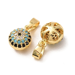 Brass Micro Pave Colorful Cubic Zirconia Charms&nbsp;CU-CBADD64-13G