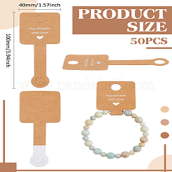 50Pcs Hair Tie Paper Display Cards&nbsp;CDIS-LP0001-03