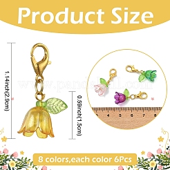 48Pcs 8 Colors Acrylic Pendant Decorations&nbsp;HJEW-YW00190