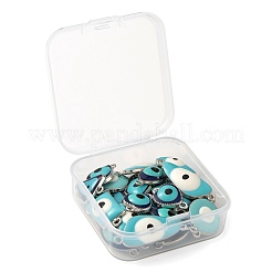 32Pcs 8 Style Platinum Alloy Enamel Links Connectors&nbsp;ENAM-LS0001-84