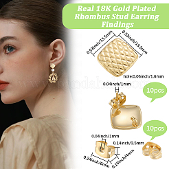 10Pcs Brass Stud Earrings&nbsp;KK-BBC0018-58