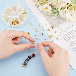 150Pcs 4 Styles Brass Rhinestone Spacer Beads&nbsp;RB-PH0001-66G
