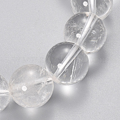 Natural Quartz Crystal Beaded Stretch Bracelets&nbsp;X-BJEW-Q692-46-10mm