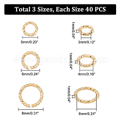 120Pcs 3 Styles Brass Open Jump Rings for Chainmaille Weaves&nbsp;KK-GA0001-32