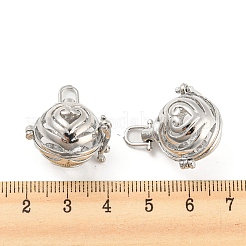 Rack Plating Brass Cage Pendants&nbsp;KK-D050-01P
