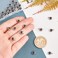 Trendy Original Color 304 Stainless Steel Grade A Rhinestone Flat Round Charm Pendants&nbsp;RB-UN0001-02P