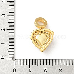 Brass Micro Pave Clear Cubic Zirconia European Dangle Charms&nbsp;KK-F905-20G-04