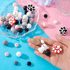 52Pcs 12 Styles Food Grade Eco-Friendly Silicone Beads&nbsp;SIL-TA0003-39
