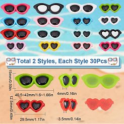 60Pcs 2 Styles Opaque Resin Cabochons&nbsp;CRES-SC0002-60