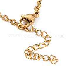 Ion Plating(IP) 304 Stainless Steel Double Horn Link Anklet with Ball Charms for Women&nbsp;AJEW-G049-03G