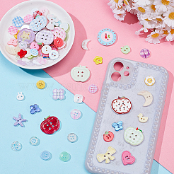 9 Bags 9 Styles Plastic Buttons&nbsp;BUTT-AR0001-35