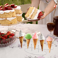 Transparent Acrylic Ice Cream Cone Display Stands&nbsp;ODIS-WH0106-01