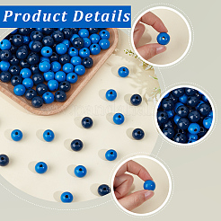 150Pcs 2 Colors Spray Painted Round Natural Schima Wood Beads&nbsp;WOOD-PA0001-70