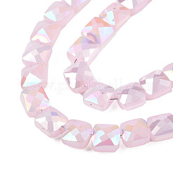 Electroplate Opaque Solid Color Glass Beads Strands&nbsp;X-EGLA-N002-42-01