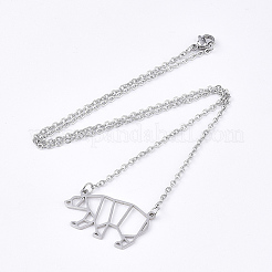 Non-Tarnish 201 Stainless Steel Pendant Necklaces&nbsp;X-NJEW-T009-JN083-1-40