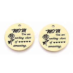 Mother's Day 201 Stainless Steel Pendants&nbsp;LS-STAS-T064-37G-33