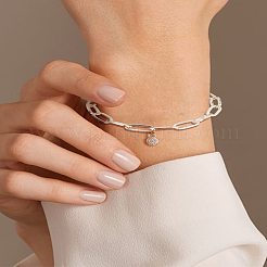 Alloy Paperclip Chain Bracelets for Women Men&nbsp;BJEW-LP0001-29