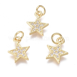 Brass Micro Pave Cubic Zirconia Pendants&nbsp;KK-G374-27