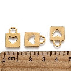 Padlock Ion Plating(IP) 304 Stainless Steel Charms&nbsp;X-STAS-L159-13G