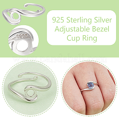 1Pc Sterling Silver Ring Components&nbsp;STER-BC0002-53B