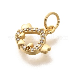Rack Plating Brass Micro Pave Cubic Zirconia Pendants&nbsp;KK-H508-28G-11