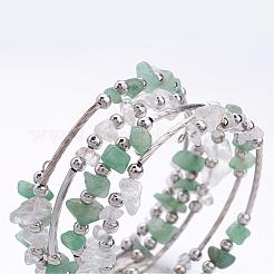 Five Loops Wrap Green Aventurine Beads Bracelets&nbsp;BJEW-JB02589-03